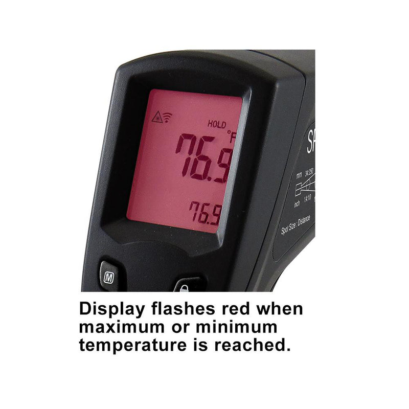 Advanced Infrared Thermometer Gun with Alarm and Thermocouple 12:1 / 1400ºF