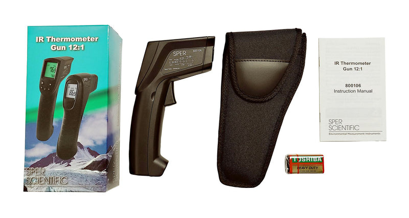 Advanced Infrared Thermometer Gun with Alarm and Thermocouple 12:1 / 1400ºF